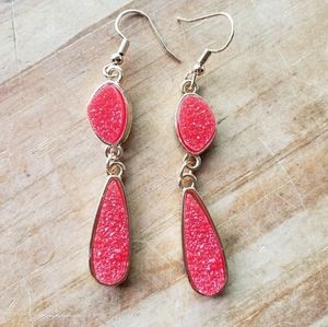 Red Pendant Earrings